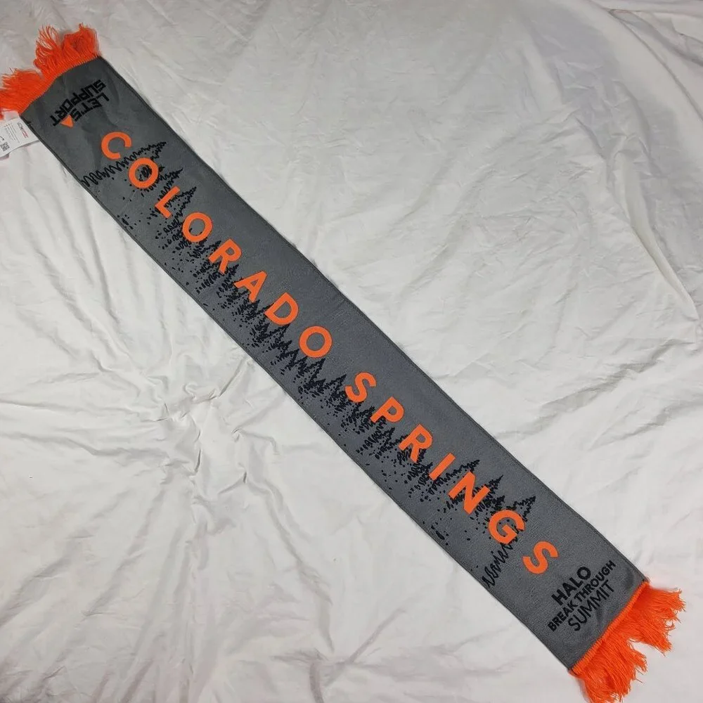 Colorado Springs Halo Break Through Summit Gray Orange Scarf Outdoors Winter
